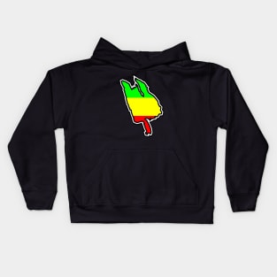 Thetis Island Silhouette in Rastafarian Flag Colours - Rasta - Thetis Island Kids Hoodie